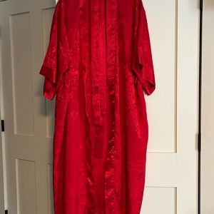 Adonna Red Satin Robe